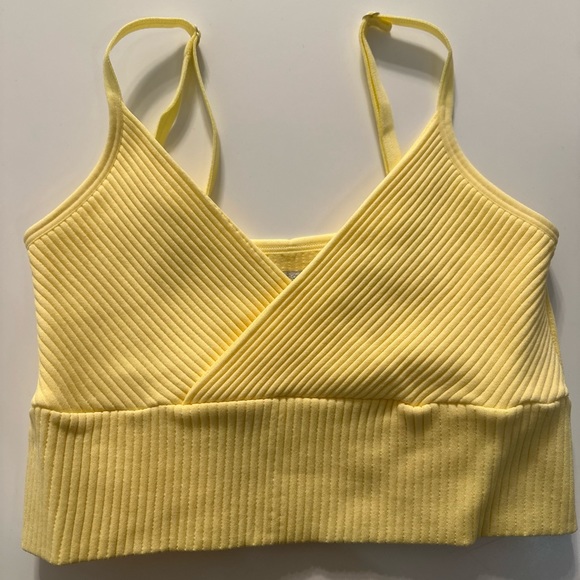 Yellow Ribbed Crop Top - Picture 2 of 5